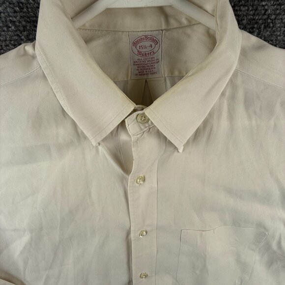 VTG Brooks Brothers Makers Yellow 15.5 34 Long Sleeve Button Up Made USA Cotton* - Picture 2 of 16